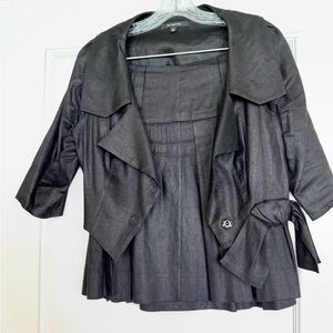 Dark Grey Draped Trench Jacket and Skirt